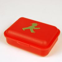 Ampelmann Lunch Box "Geher", red