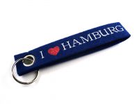 Key Fob "I Love Hamburg", Black Felt