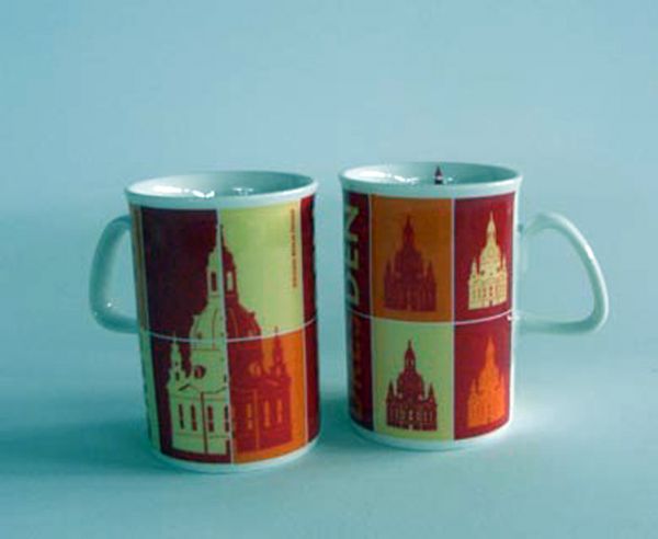 Designer Mug "Dresden", yellow/orange